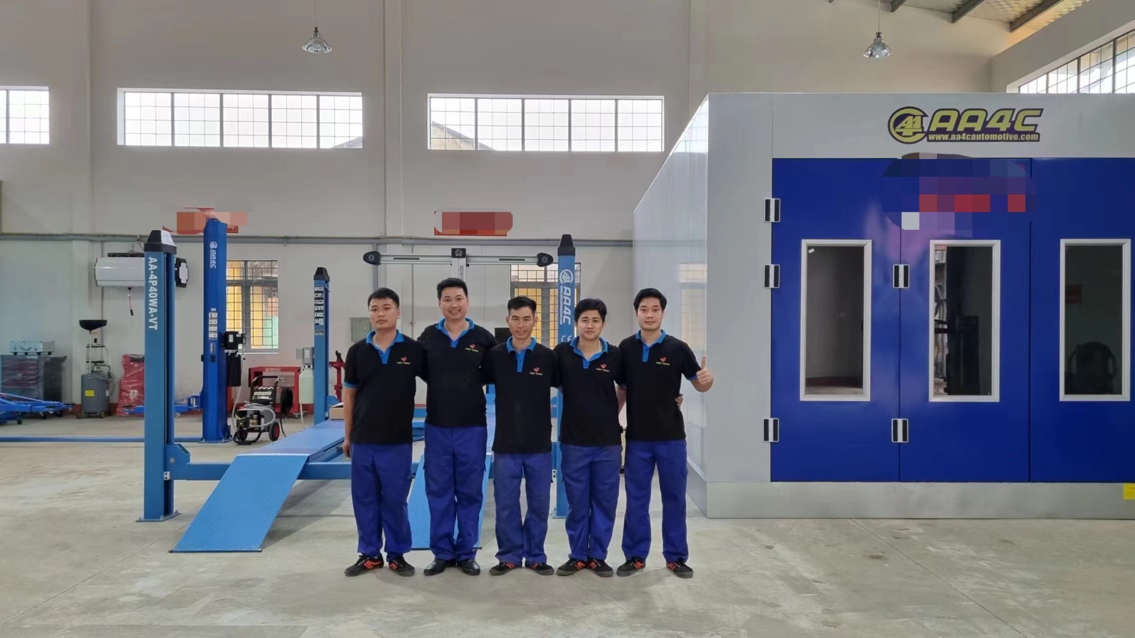 trường hợp công ty mới nhất về Cầu nâng ô tô, buồng phun sơn lắp đặt tại Việt Nam